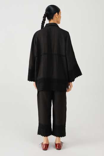 Cord Bead Placement Embroidered Shirt & Pant Set 