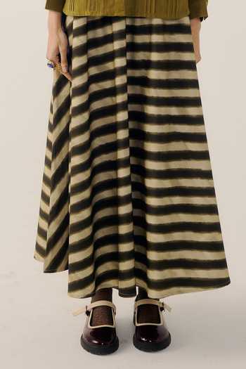 Cord Multi Color Cotton Satin Striped Print Circle Skirt at Aza Fashions Cord_Multi Color Cotton Satin Striped Print Circle Skirt _at_Aza_Fashions