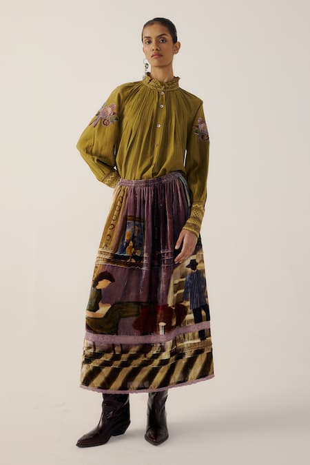 Cord Emily Living Room Print Skirt 