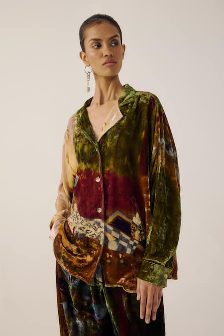 Cord Lakeside Print Lounge Shirt 