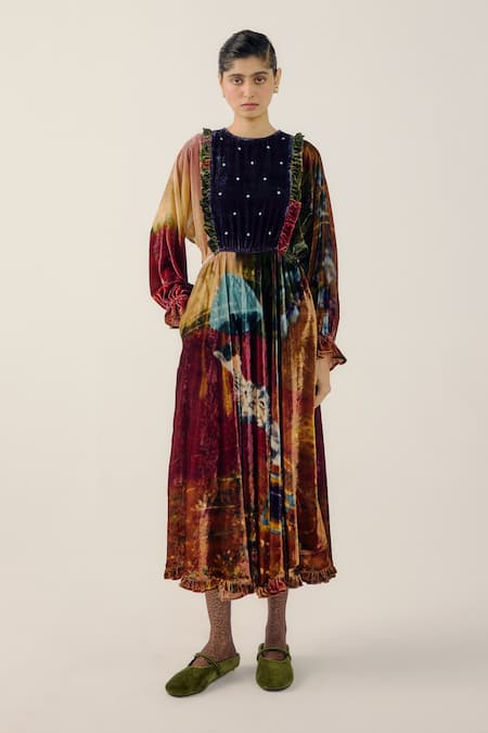 Cord Alice Lakeside Print Ruffled Dress 