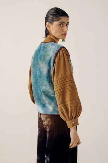 Cord Seashore Applique Work Vest 