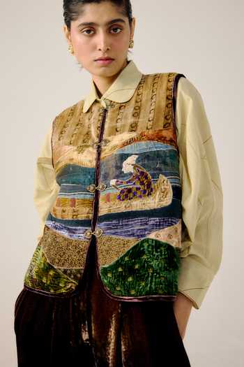 Cord Boat Ride Applique Work Vest 