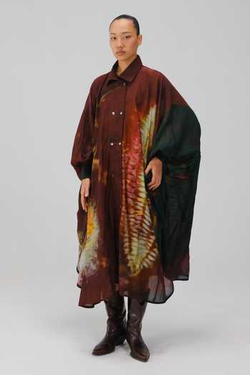 Cord_Multi Color Cotton Collared Echo X-ray Print Kaftan Dress _Online_at_Aza_Fashions