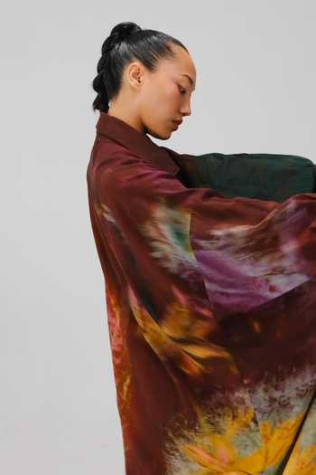 Shop_Cord_Multi Color Cotton Collared Echo X-ray Print Kaftan Dress _Online_at_Aza_Fashions