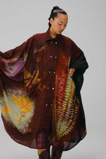 Buy_Cord_Multi Color Cotton Collared Echo X-ray Print Kaftan Dress 