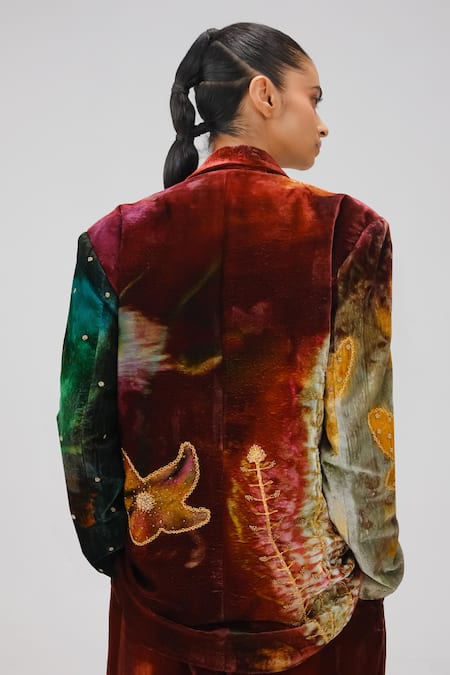 Cord X-Ray Print Oversized Blazer 