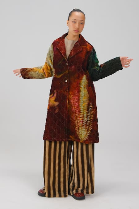 Buy_Cord_Multi Color Velvet Collared Norma X-ray Print Jacket _Online_at_Aza_Fashions