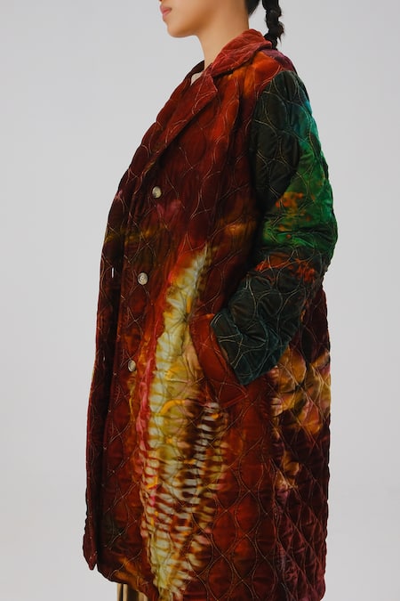 Buy_Cord_Multi Color Velvet Collared Norma X-ray Print Jacket 
