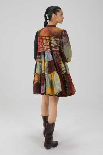 Cord Tier X-Ray Print Dress 