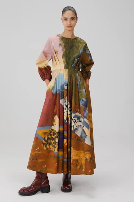 Cord Tokyo Lakeside Print Dress 