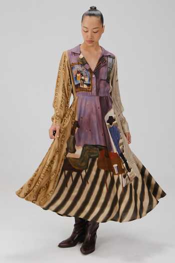 Buy_Cord_Multi Color Cotton Collared Living Room Print Shirt Dress _Online_at_Aza_Fashions