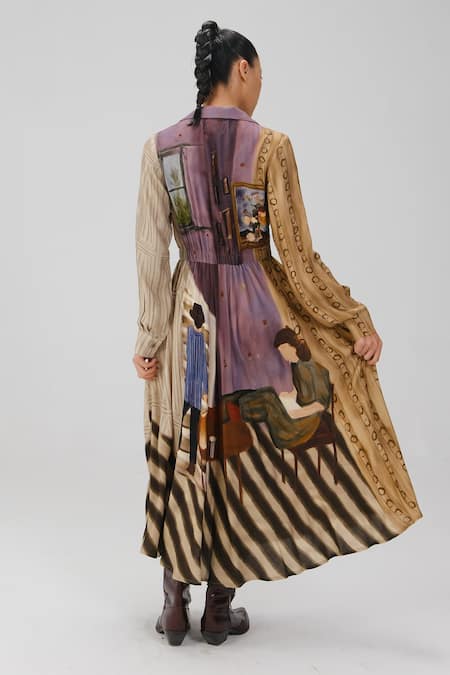 Cord Living Room Print Shirt Dress 