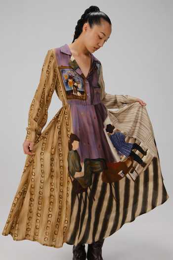 Shop_Cord_Multi Color Cotton Collared Living Room Print Shirt Dress _Online_at_Aza_Fashions