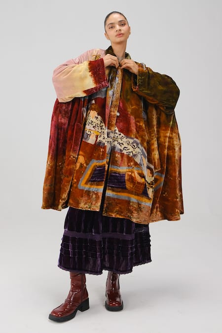 Cord Seoul Lakeside Print Overcoat 