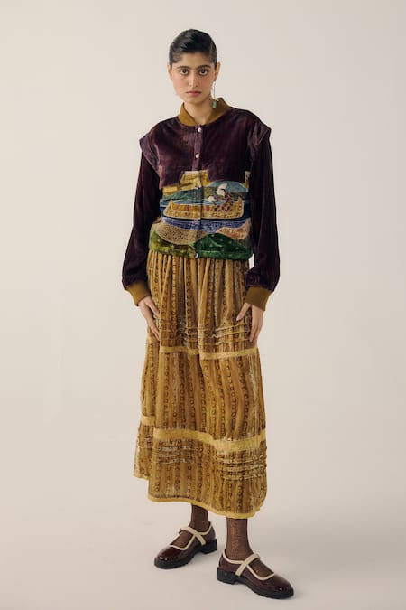 Cord Bert Applique Jacket & Emily Skirt Set 