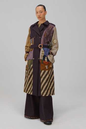 Buy Cord Multi Color Denim, Twill Living Room Print Trench Coat Online at Aza Fashions Buy_Cord_Multi Color Denim, Twill Living Room Print Trench Coat _Online_at_Aza_Fashions