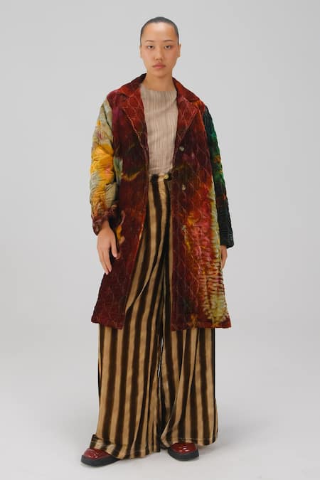 Buy_Cord_Multi Color Velvet Notched Neck Norma X-ray Print Jacket And Pant Set 