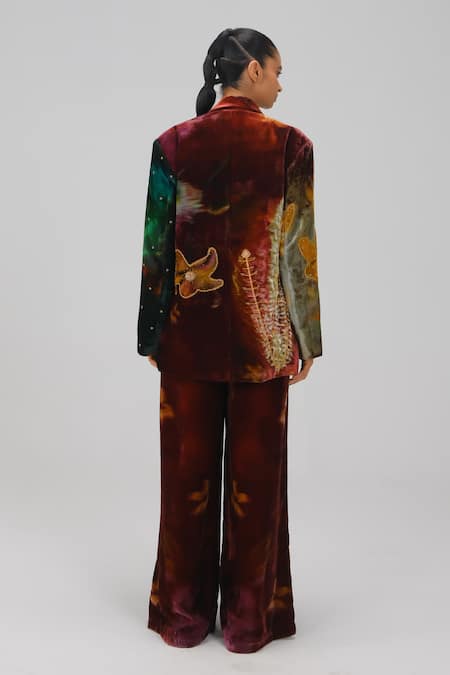 Cord X-Ray Print Oversized Blazer & Pant Set 