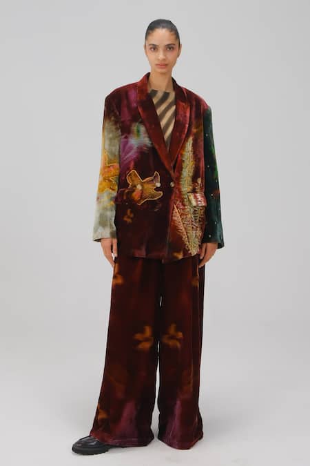 Cord X-Ray Print Oversized Blazer & Pant Set 