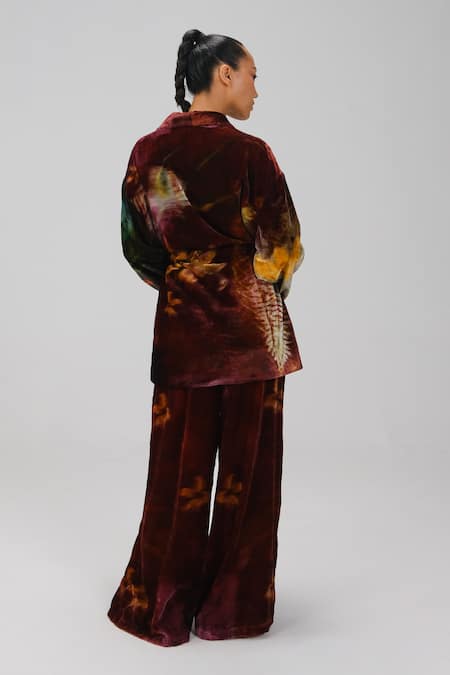 Cord X-Ray Print Velvet Jacket & Pant Set 