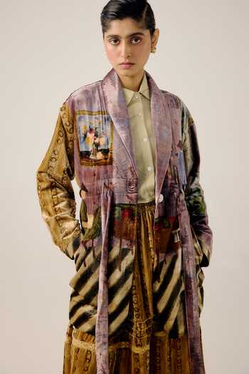 Buy_Cord_Multi Color Velvet Artist Living Room Print Blazer _Online_at_Aza_Fashions