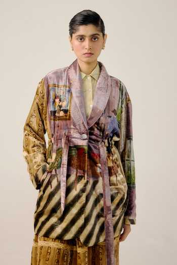Shop_Cord_Multi Color Velvet Artist Living Room Print Blazer _Online_at_Aza_Fashions