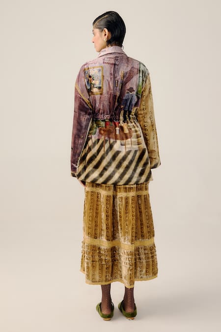 Cord Artist Living Room Print Skirt Set 