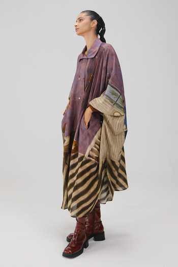 Cord Multi Color Cotton Collared Echo Living Room Print Kaftan Dress Online at Aza Fashions Cord_Multi Color Cotton Collared Echo Living Room Print Kaftan Dress _Online_at_Aza_Fashions