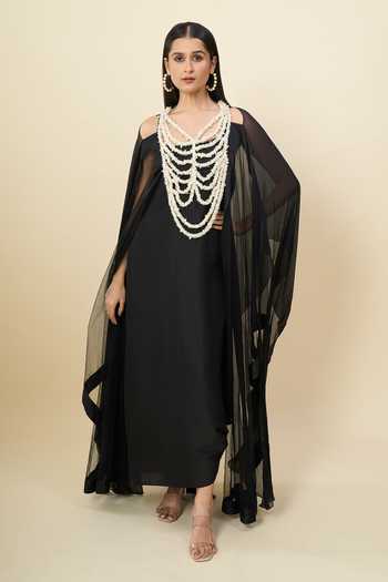 Anamika Khanna Beaded Embroidered Cape & Dress Set 