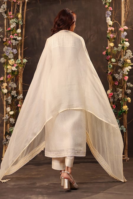 Label Niti Bothra Ivory Straight Long Kurta Set 