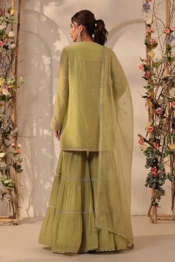 Label Niti Bothra Embroidered Kurta Sharara Set 