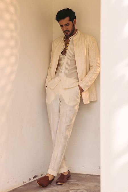 Nafs Embroidered Jacket Pant Set 