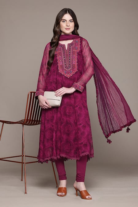 Ritu Kumar Aura Floral Print Anarkali Set 