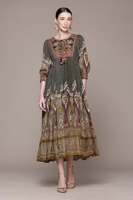 Ritu Kumar Lavani Paisley Print Fit & Flare Dress 