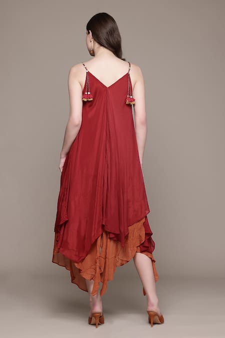 Ritu Kumar Cascade Asymmetric Hem Midi Dress 