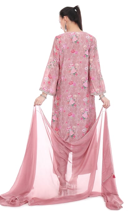 Tanu Malhotra Bloom Print Straight Kurta Set 