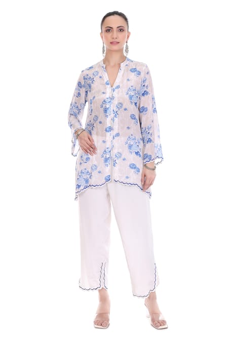 Tanu Malhotra Floral Print Top & Pant Set 