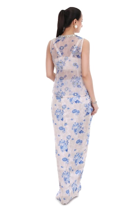 Tanu Malhotra Floral Print Jacket Skirt Set 