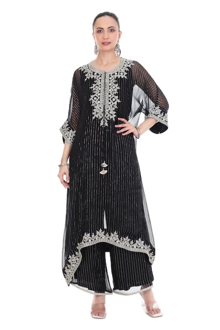Tanu Malhotra Embroidered Yoke Kaftan Set 