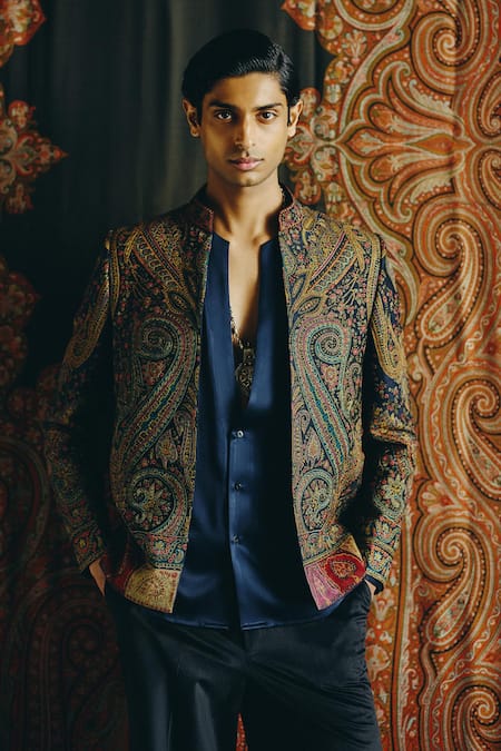 Dolly J Safar Kashida Raw Silk Bandhgala Set  