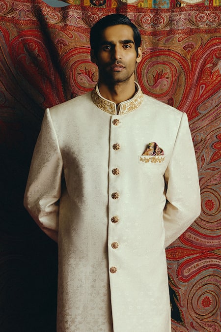 Dolly J Lustre Banarsi Achkan Set 