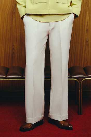Dolly J_Ivory Cotton, Crepe, Georgette, Lycra The Verdant Embroidere Jacket Trouser Set _Online_at_Aza_Fashions