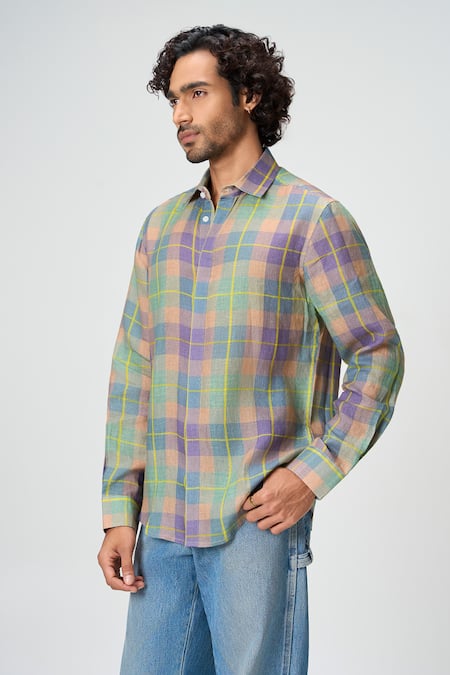 Honey&Me Field Linen Checkered Shirt 