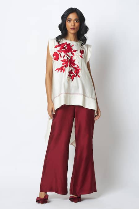 Madder Much Cherry Camila Trail Embroidered Kurta & Pant Set 