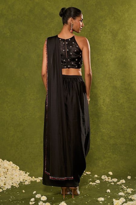 Chamee & Palak Aanya Silk Dhoti Saree With Embroidered Blouse 