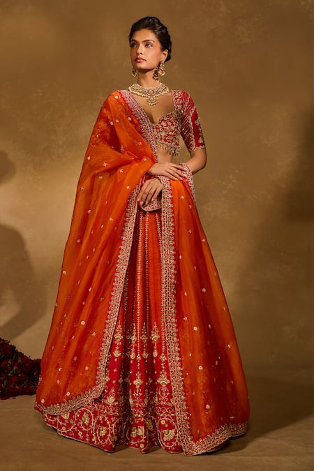 Chamee & Palak Aariana Embellished Ombre Lehenga Set 