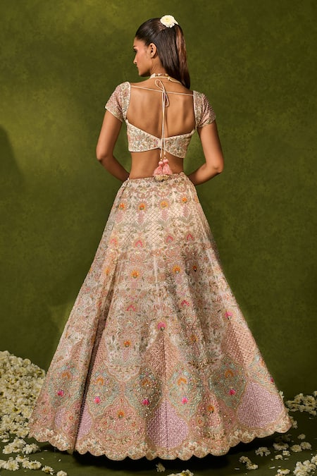 Chamee & Palak Kiara Zari & Thread Embroidered Bridal Lehenga Set 