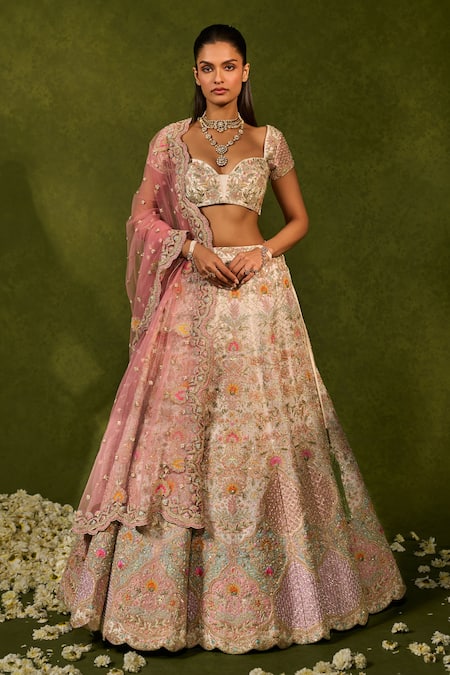 Chamee & Palak Kiara Zari & Thread Embroidered Bridal Lehenga Set 