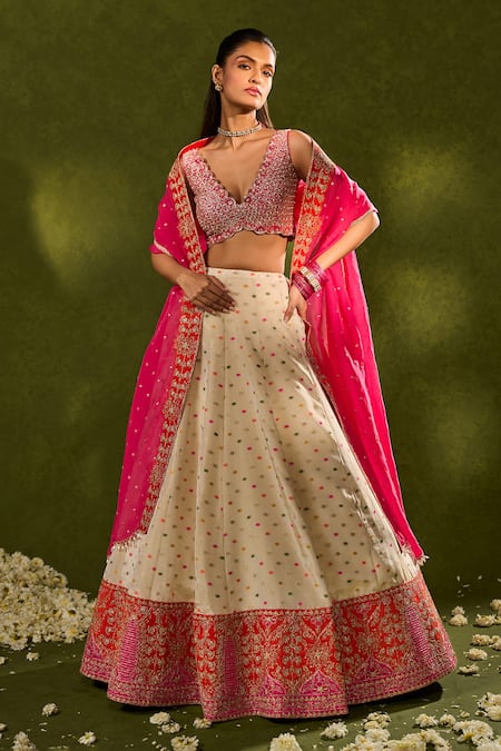 Chamee & Palak Anvi Woven Jamewar Lehenga Set 